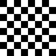 Bayer under uniform green. A checkerboard with half the pixels bright — 50% respond, the two green diagonals of every 2×2 tile.