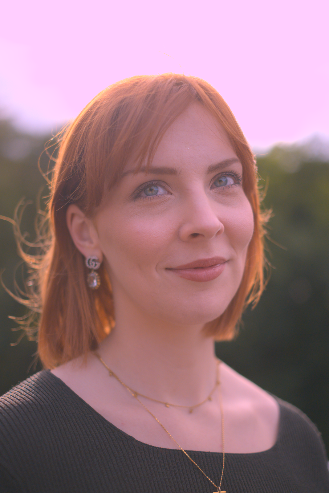 The same portrait with the same WB gain values, but applied after gamma encoding. The image picks up an obvious peach/orange cast — the non-linear gamma curve scaled the channels asymmetrically.
